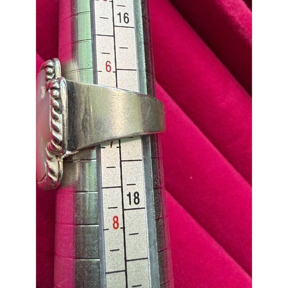 Carolyn Pollack Relios Mother Of Pearl Cross 925 Silver Ring 6.75 - Picture 7 of 8